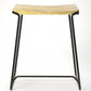 HomeRoots Sleek Wood And Black Metal Counter Stool