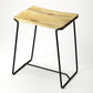 HomeRoots Sleek Wood And Black Metal Counter Stool