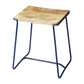 HomeRoots Sleek Wood And Blue Metal Counter Stool
