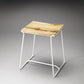 HomeRoots Sleek Wood And White Metal Counter Stool