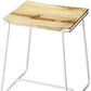 HomeRoots Sleek Wood And White Metal Counter Stool