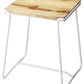 HomeRoots Sleek Wood And White Metal Counter Stool