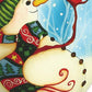 HomeRoots Snowman and Red Cardinal Hand Painted Mouth Blown Glass Ornament