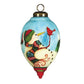 HomeRoots Snowman and Red Cardinal Hand Painted Mouth Blown Glass Ornament