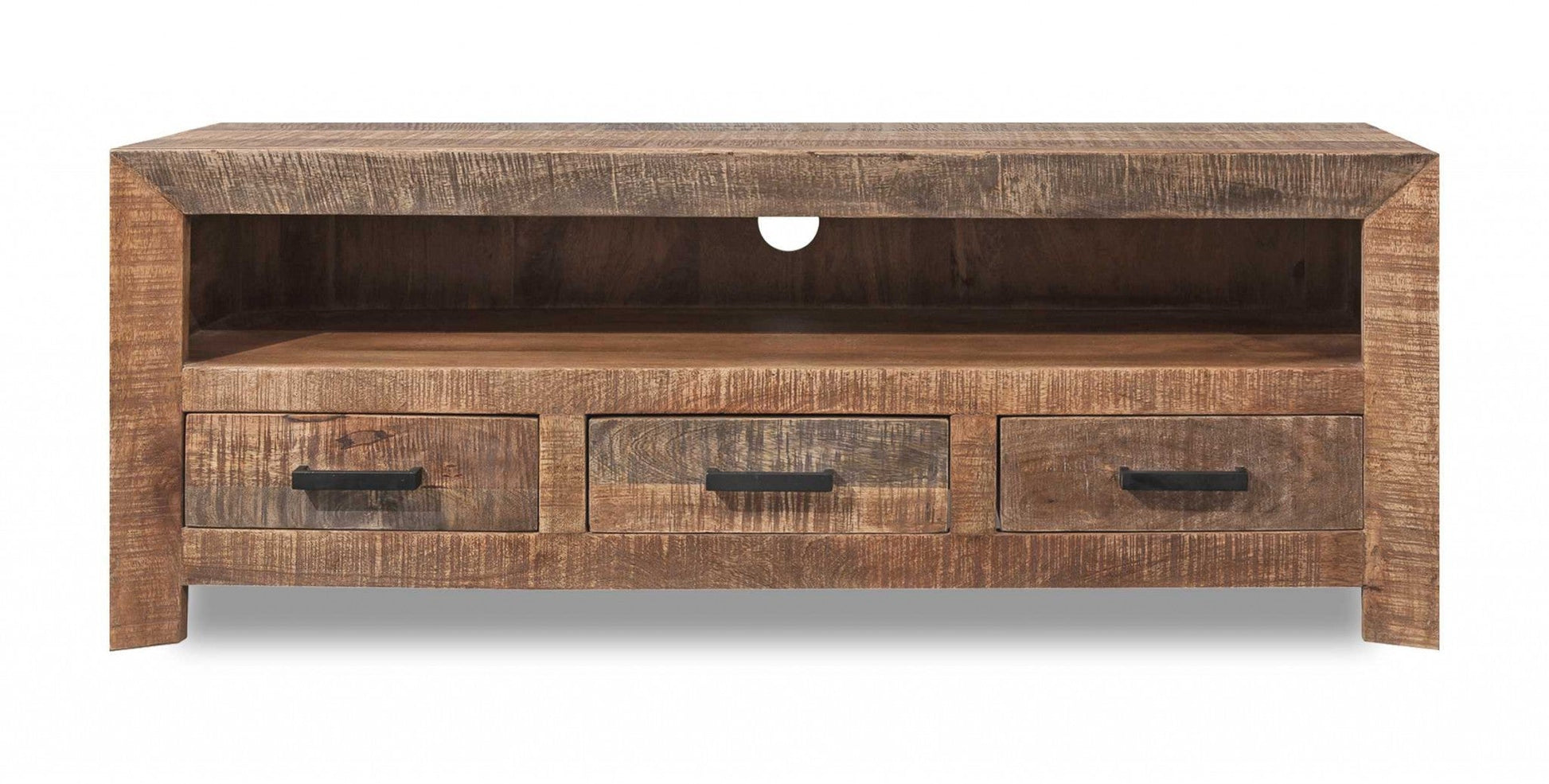 HomeRoots Solid Wood 3 Drawer TV Stand and Media Console