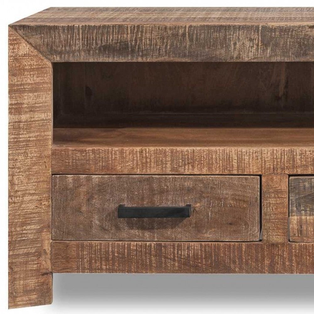 HomeRoots Solid Wood 3 Drawer TV Stand and Media Console
