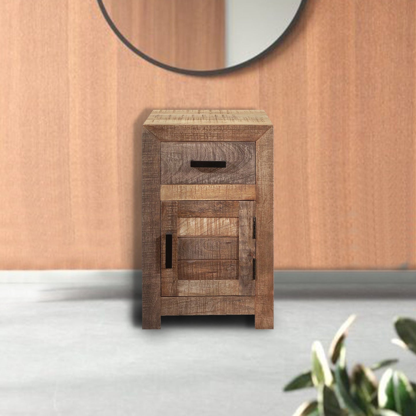 HomeRoots Solid Wood Butcher Block Accent Cabinet or Nightstand