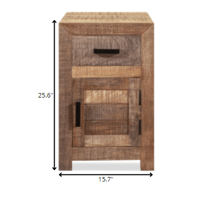 HomeRoots Solid Wood Butcher Block Accent Cabinet or Nightstand