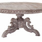 HomeRoots Solid Wood Round Dining Table With Whitewash Gray Finish