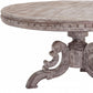 HomeRoots Solid Wood Round Dining Table With Whitewash Gray Finish