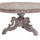 HomeRoots Solid Wood Round Dining Table With Whitewash Gray Finish