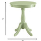 HomeRoots Solid Wooden Pedestal Side Table in Light Green Finish
