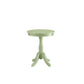 HomeRoots Solid Wooden Pedestal Side Table in Light Green Finish