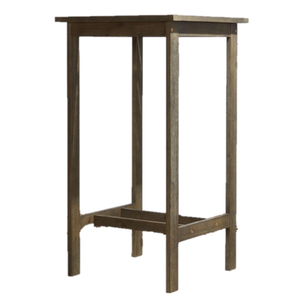 HomeRoots Square Bar Table With Distressed Grey Finish