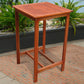 HomeRoots Square Bar Table in Chestnut Brown Finish