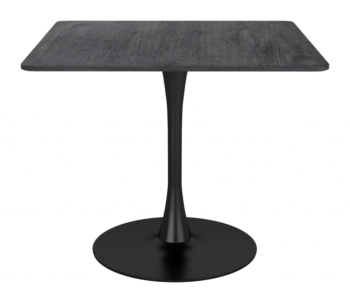 HomeRoots Square Black Pedestal Dining Table