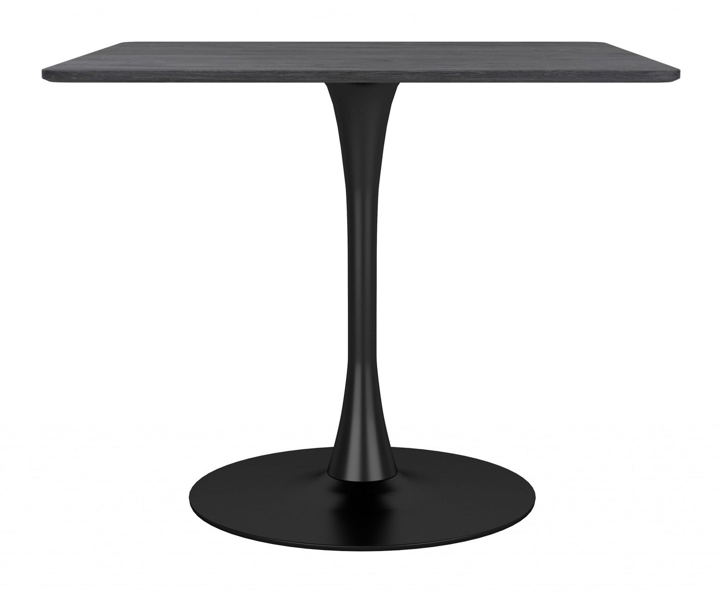 HomeRoots Square Black Pedestal Dining Table