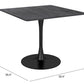 HomeRoots Square Black Pedestal Dining Table