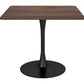 HomeRoots Square Brown And Black Pedestal Dining Table