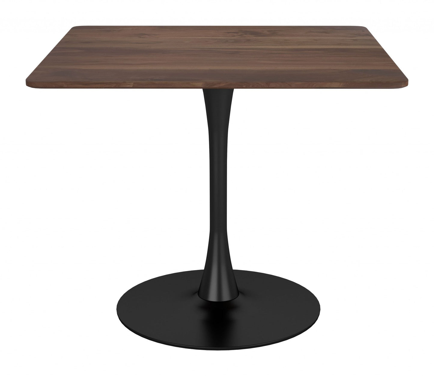 HomeRoots Square Brown And Black Pedestal Dining Table