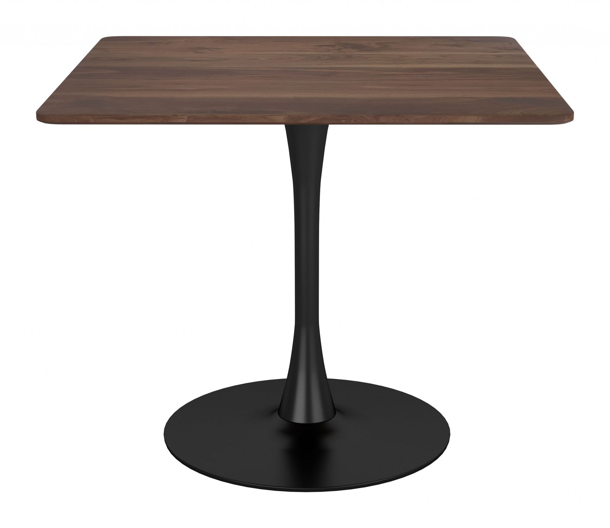 HomeRoots Square Brown And Black Pedestal Dining Table