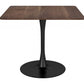 HomeRoots Square Brown And Black Pedestal Dining Table