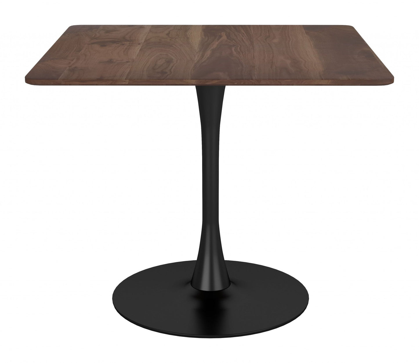 HomeRoots Square Brown And Black Pedestal Dining Table