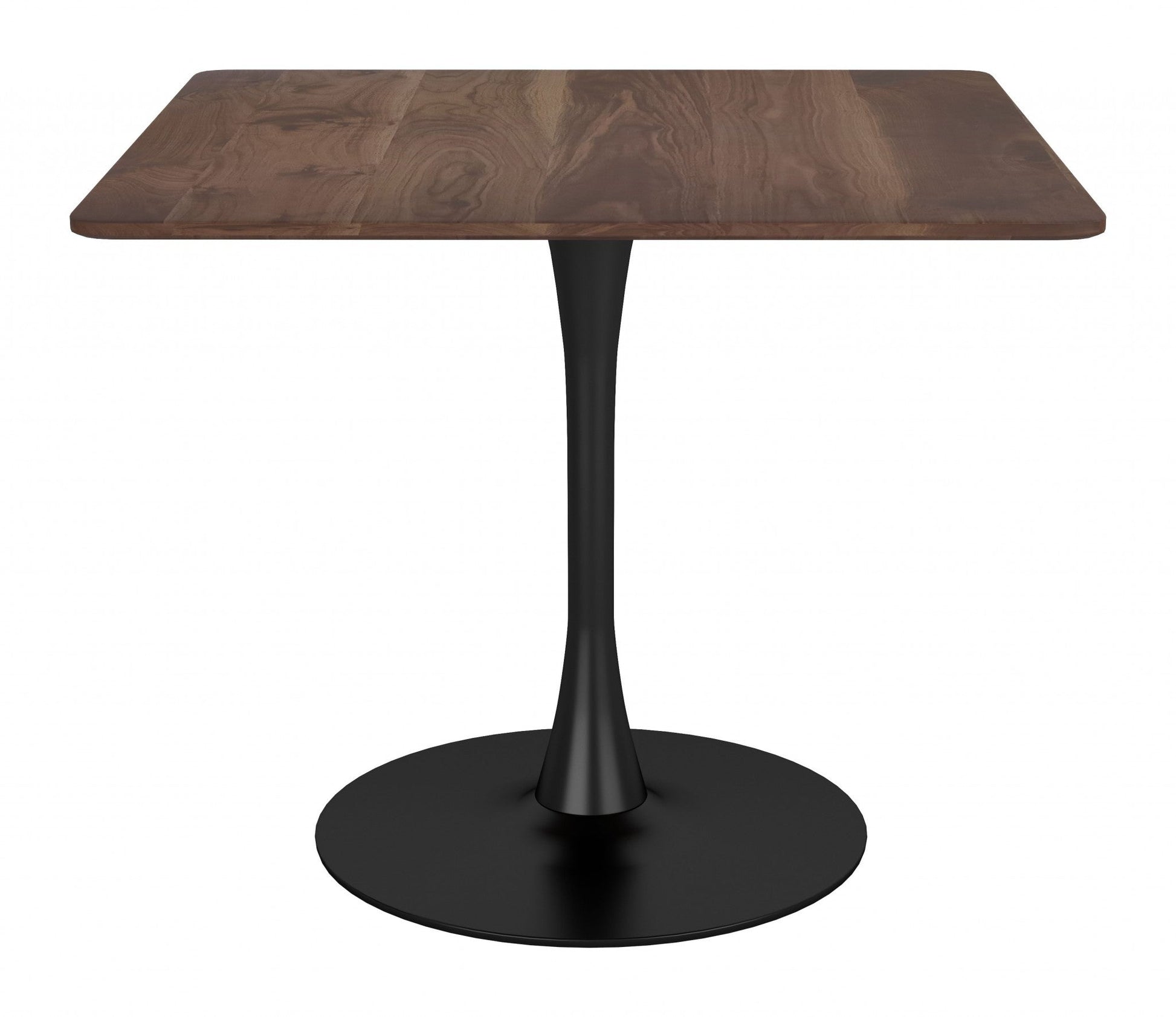 HomeRoots Square Brown And Black Pedestal Dining Table