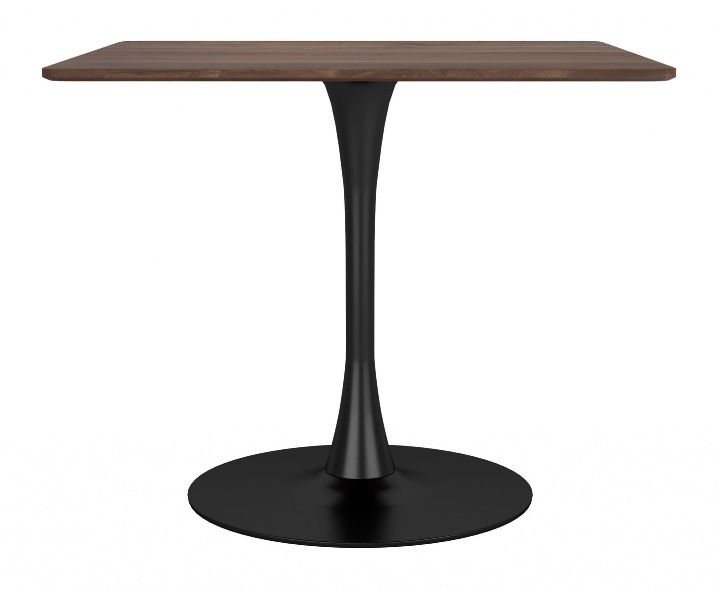 HomeRoots Square Brown And Black Pedestal Dining Table