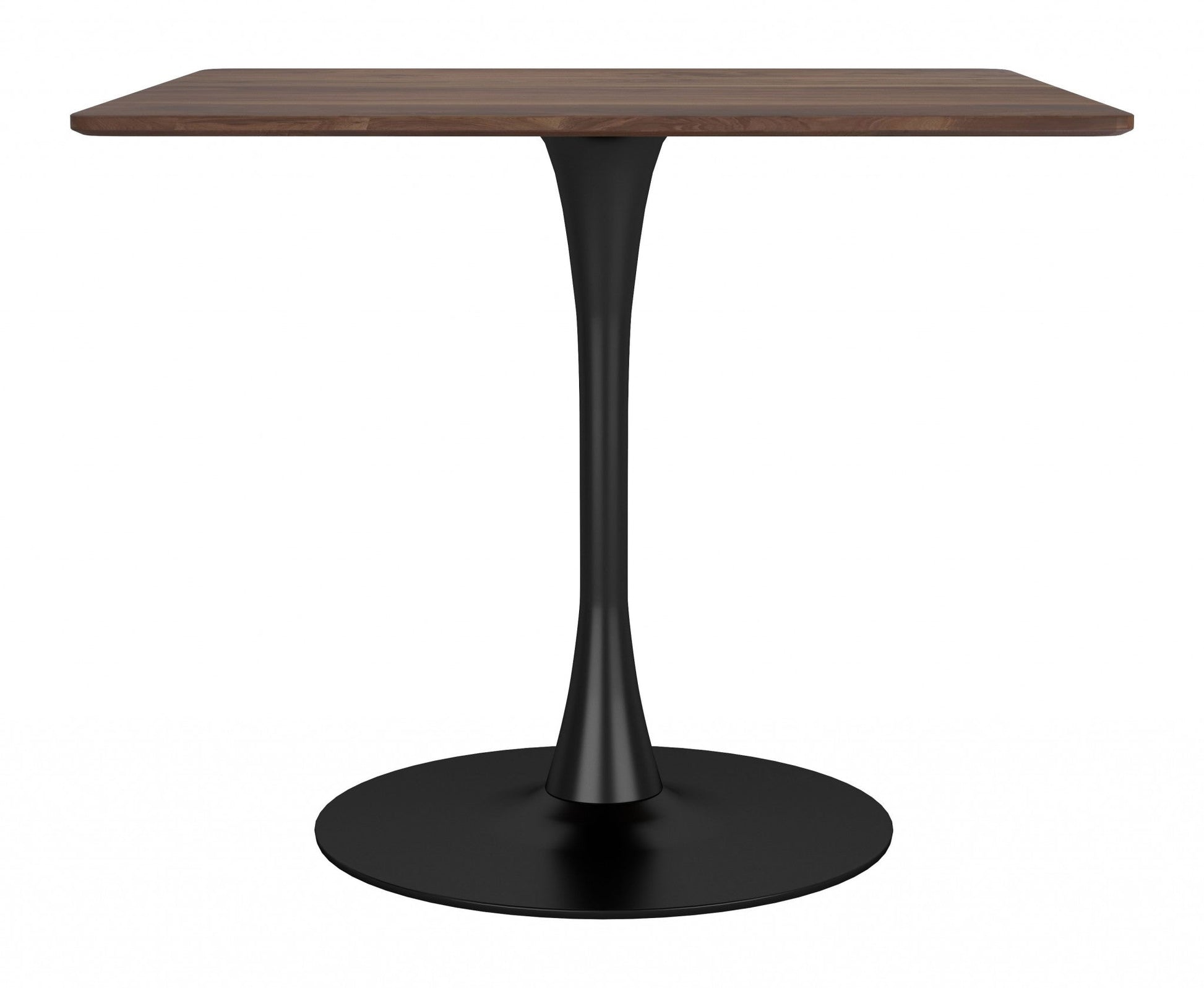 HomeRoots Square Brown And Black Pedestal Dining Table
