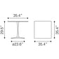 HomeRoots Square Brown And Black Pedestal Dining Table