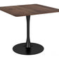 HomeRoots Square Brown And Black Pedestal Dining Table