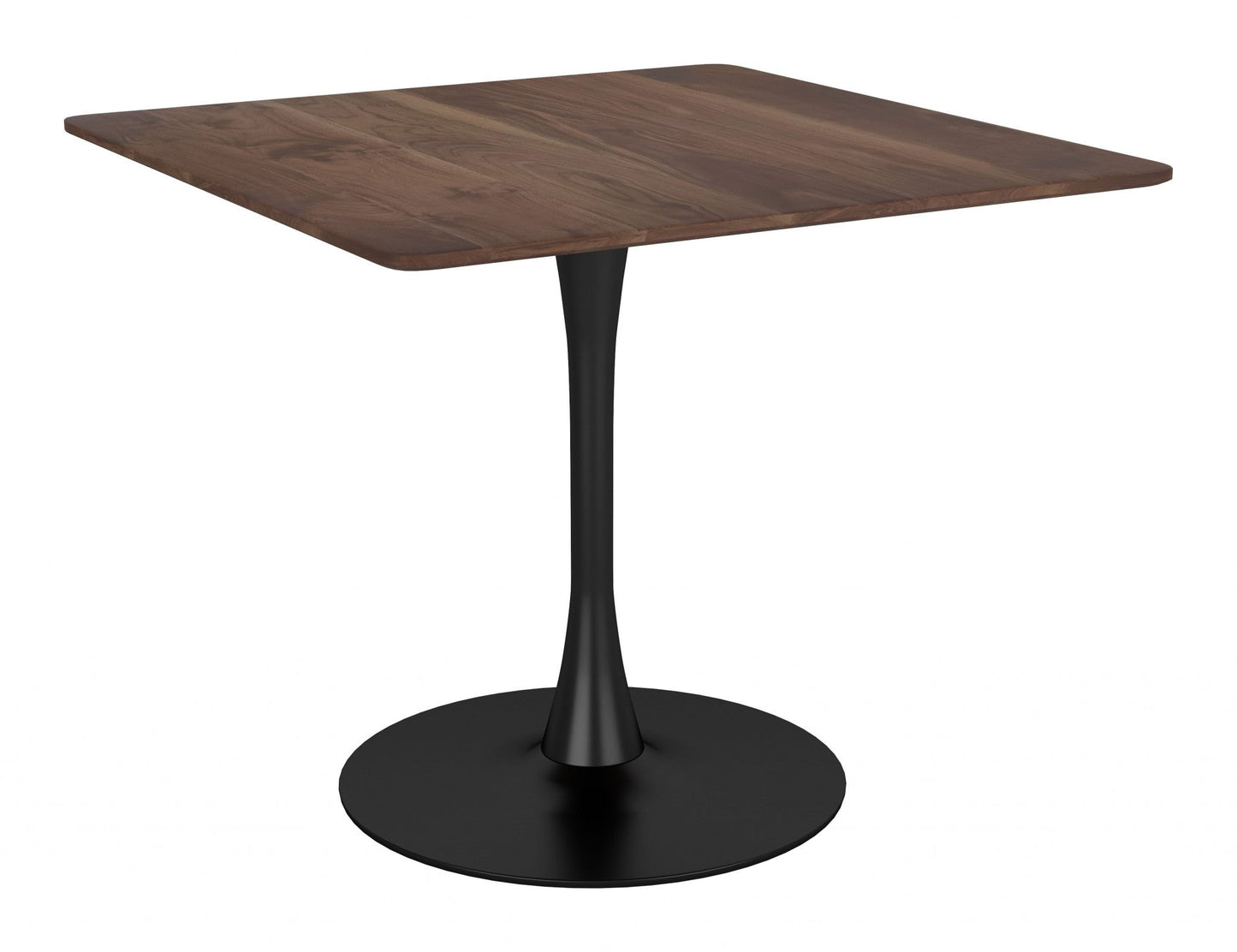 HomeRoots Square Brown And Black Pedestal Dining Table