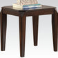 HomeRoots Square End Table With Faceted Corner in Walnut Finish