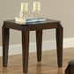 HomeRoots Square End Table With Faceted Corner in Walnut Finish
