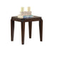 HomeRoots Square End Table With Faceted Corner in Walnut Finish