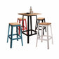 HomeRoots Square High Top Bar Table With Natural And Black Finish