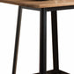 HomeRoots Square High Top Bar Table With Natural And Black Finish