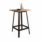 HomeRoots Square High Top Bar Table With Natural And Black Finish