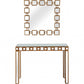 HomeRoots Square Reflective Mirror and Console Table
