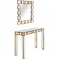 HomeRoots Square Reflective Mirror and Console Table