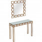 HomeRoots Square Reflective Mirror and Console Table