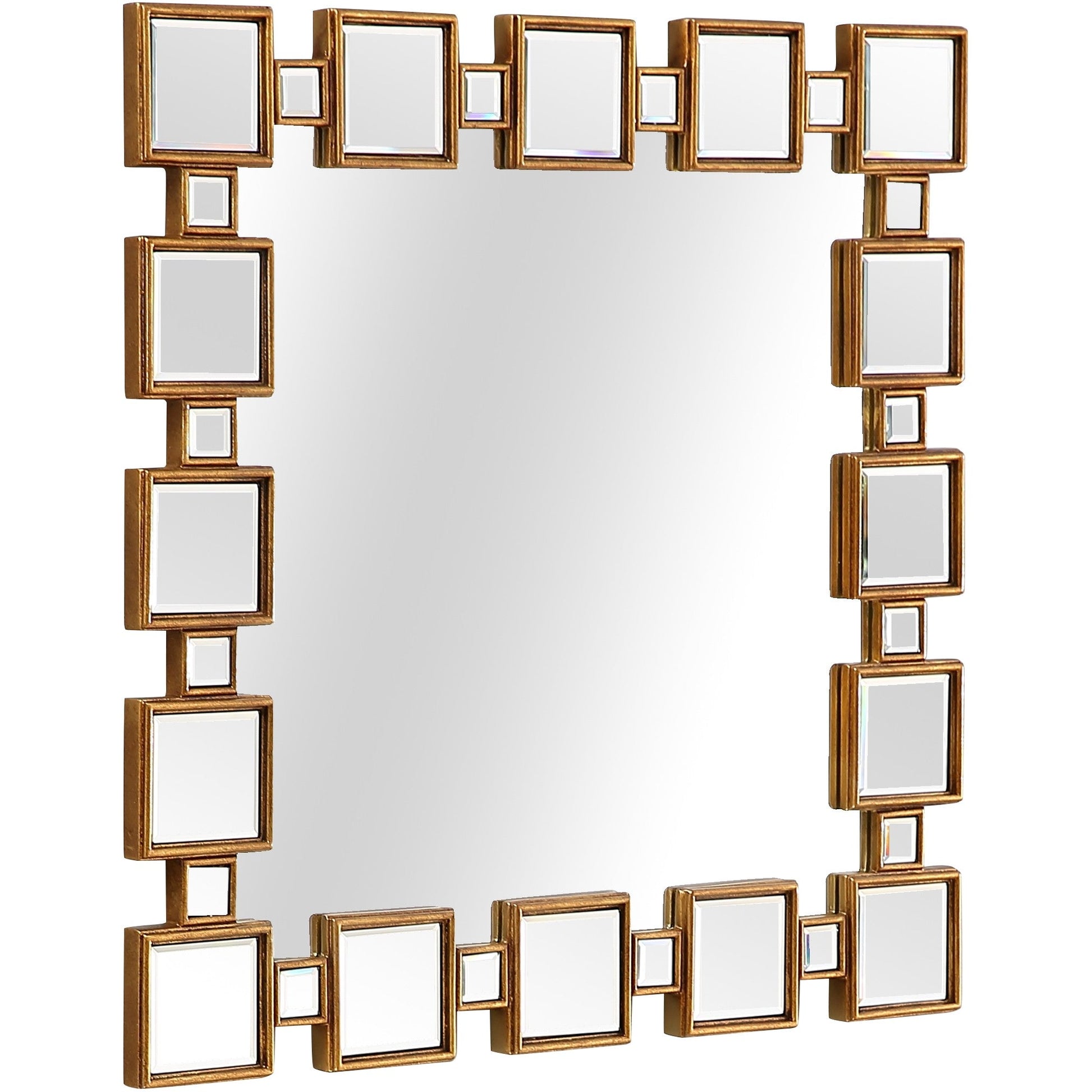 HomeRoots Square Reflective Mirror and Console Table