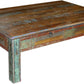 HomeRoots Square Wooden Coffee Table With Distressed Wood Finish