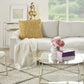 HomeRoots Square Yellow Shag Throw Pillow