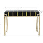 HomeRoots Squared Console Table With Gold and Black Finish