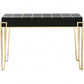 HomeRoots Squared Console Table With Gold and Black Finish