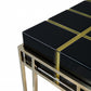 HomeRoots Squared Console Table With Gold and Black Finish