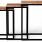 HomeRoots Squared Off Natural Wood Nesting End Tables in Set of 3