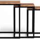 HomeRoots Squared Off Natural Wood Nesting End Tables in Set of 3